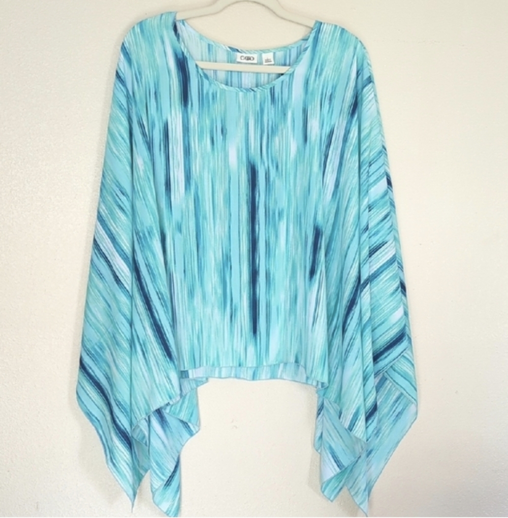 CATO Peacock Colors Poncho Top Size L - Picture 5 of 5